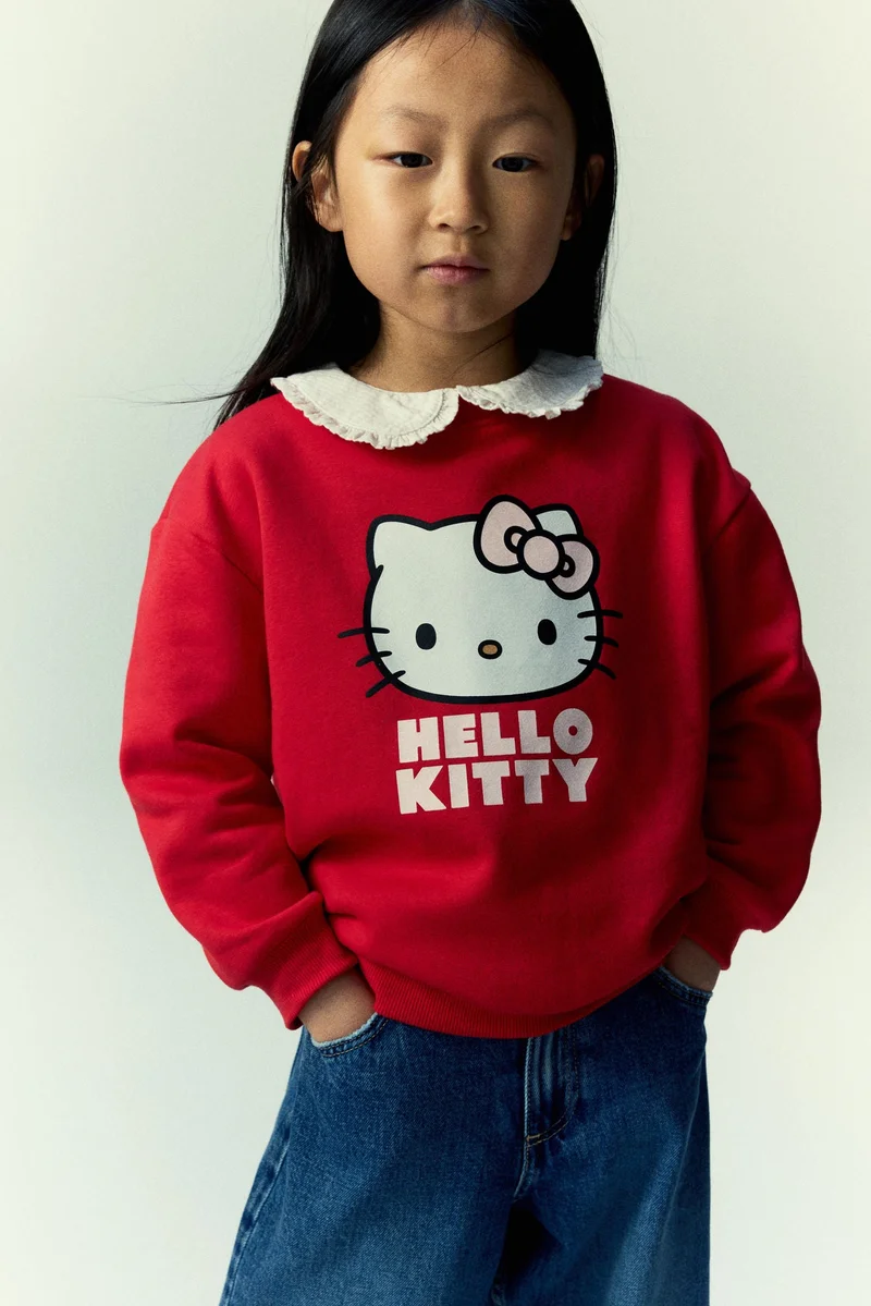 اتش اند ام سويت شيرت مزيّنة بطبعة