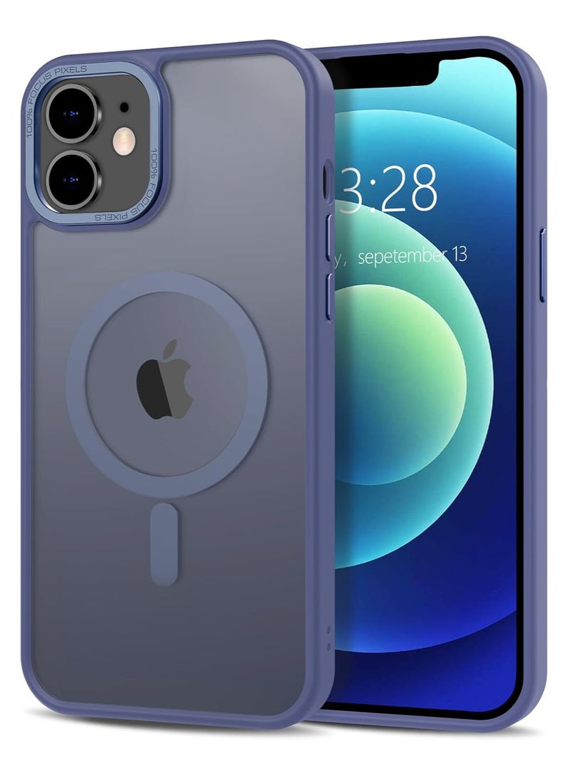 حافظة مغناطيسية لهاتف iPhone 11 مقاس 6.1 بوصة حافظة هاتف شفافة غير لامعة رفيعة ومضادة للصدمات ومضادة للأصفر للنساء والرجال والفتيات والأولاد (أزرق) - Image 1