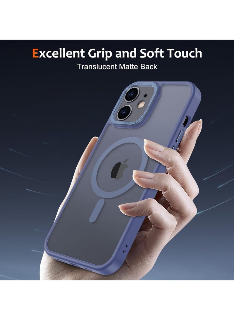 حافظة مغناطيسية لهاتف iPhone 11 مقاس 6.1 بوصة حافظة هاتف شفافة غير لامعة رفيعة ومضادة للصدمات ومضادة للأصفر للنساء والرجال والفتيات والأولاد (أزرق) - Image 2