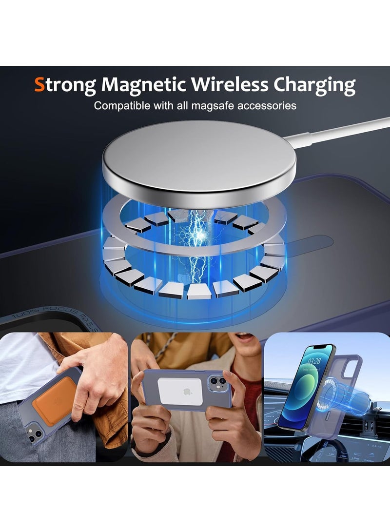 حافظة مغناطيسية لهاتف iPhone 11 مقاس 6.1 بوصة حافظة هاتف شفافة غير لامعة رفيعة ومضادة للصدمات ومضادة للأصفر للنساء والرجال والفتيات والأولاد (أزرق) - Image 3