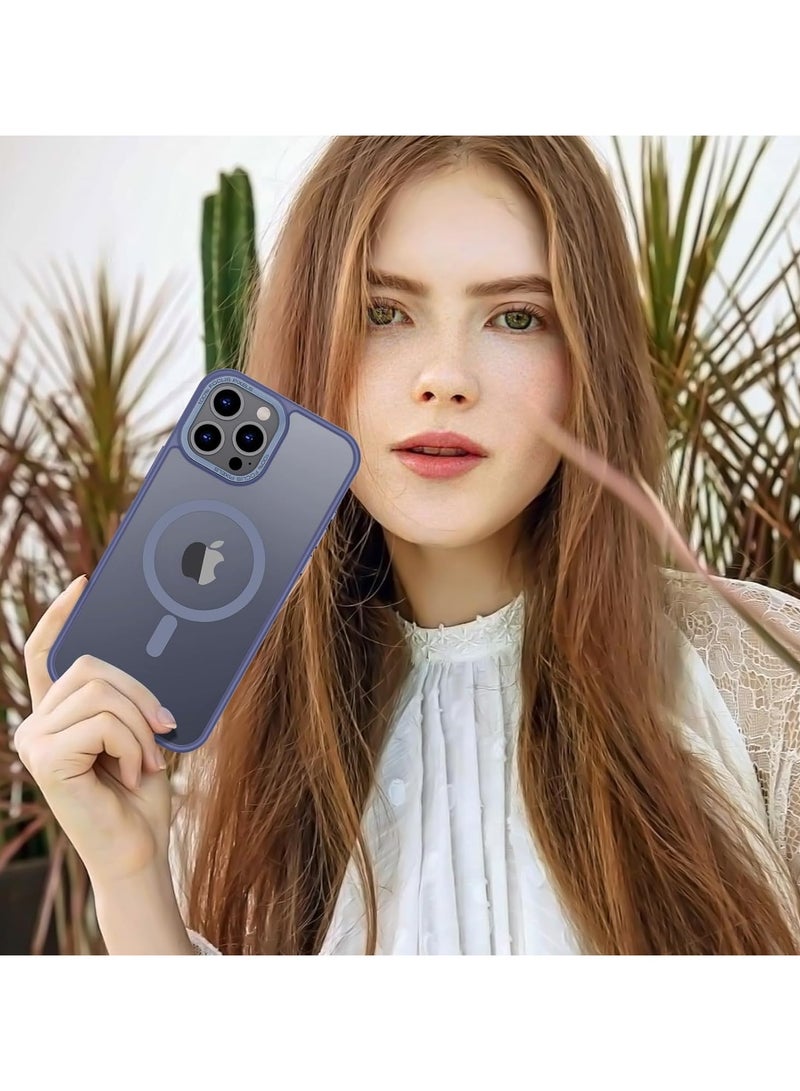 حافظة مغناطيسية لهاتف iPhone 11 مقاس 6.1 بوصة حافظة هاتف شفافة غير لامعة رفيعة ومضادة للصدمات ومضادة للأصفر للنساء والرجال والفتيات والأولاد (أزرق) - Image 5