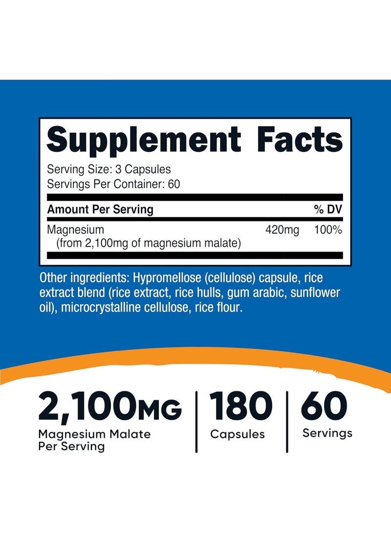 Nutricost Magnesium Malate 2100Mg, 180 Capsules - Image 4