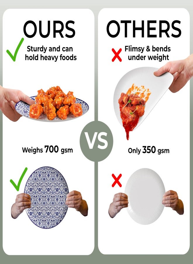 Trendables Heavy Duty Paper Plates Set For 16 Guests - 16 Each Of 8-inch And 10-inch Disposable Plates For Party - Fancy 32 Piece Dinnerware Set For All Occasions | Floral Design, Florentine - Image 5