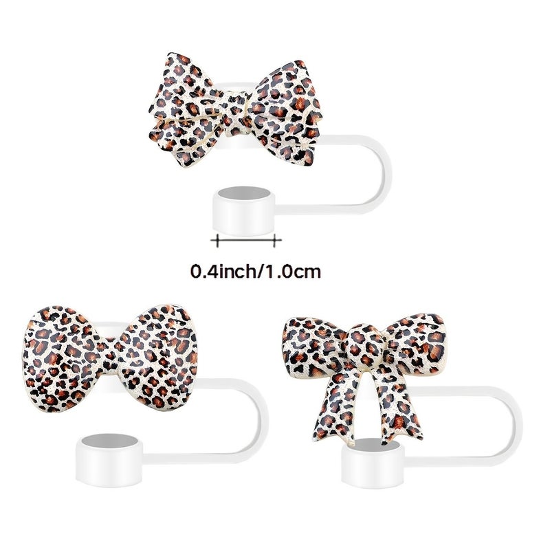 1pc Leopard Print Straw Covers Silicone Dustproof Splash Proof Cup Protectors - Image 4