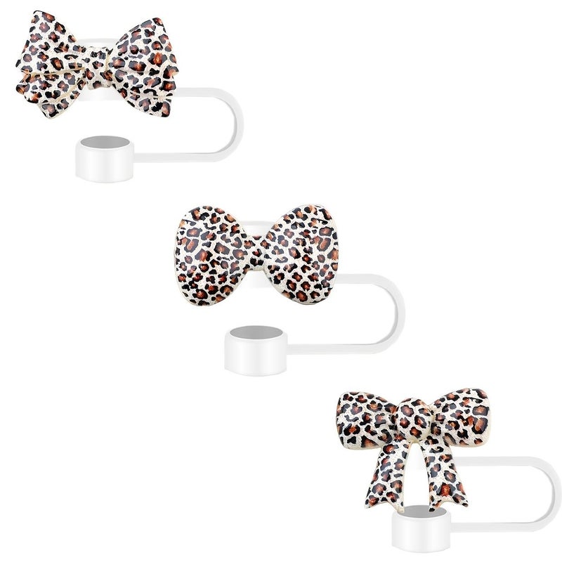 1pc Leopard Print Straw Covers Silicone Dustproof Splash Proof Cup Protectors - Image 5