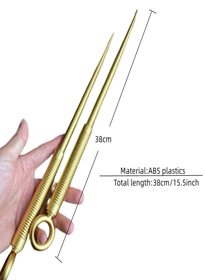 damdos Halloween Prop for Anime Cosplay Your Forgere Weapon With Earrings,Yor Forger Princess Gold Stilettoes Props Role Play(One Pair Prop+Earrings) - Image 3