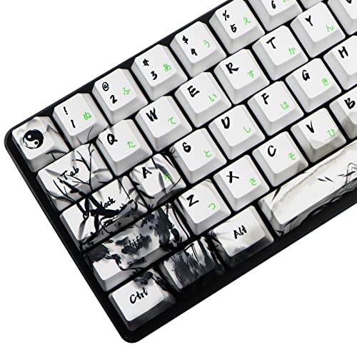 MOLGRIA Keycaps 71 Set Ink Panda for 71 64 61 Keys Keyboard, Custom PBT OEM Profile Key Caps with Japnanese Font for Cherry MX Khail Switches 60 Percent Gaming Keyboard - Image 1