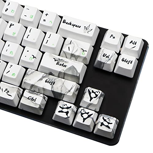 MOLGRIA Keycaps 71 Set Ink Panda for 71 64 61 Keys Keyboard, Custom PBT OEM Profile Key Caps with Japnanese Font for Cherry MX Khail Switches 60 Percent Gaming Keyboard - Image 4