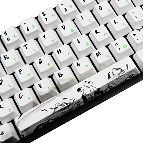 MOLGRIA Keycaps 71 Set Ink Panda for 71 64 61 Keys Keyboard, Custom PBT OEM Profile Key Caps with Japnanese Font for Cherry MX Khail Switches 60 Percent Gaming Keyboard - Image 3