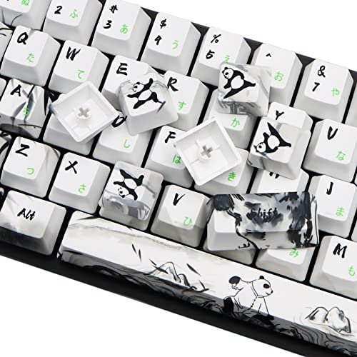 MOLGRIA Keycaps 71 Set Ink Panda for 71 64 61 Keys Keyboard, Custom PBT OEM Profile Key Caps with Japnanese Font for Cherry MX Khail Switches 60 Percent Gaming Keyboard - Image 5