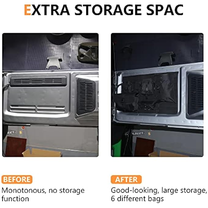 rayihni Tailgate Storage Bag for 2021 2022 Ford Bronco 2/4 Door Interior Accessories Cargo Tools Organizer Pockets Detachable Oxford Bags, 7Pcs/Set Black - Image 3