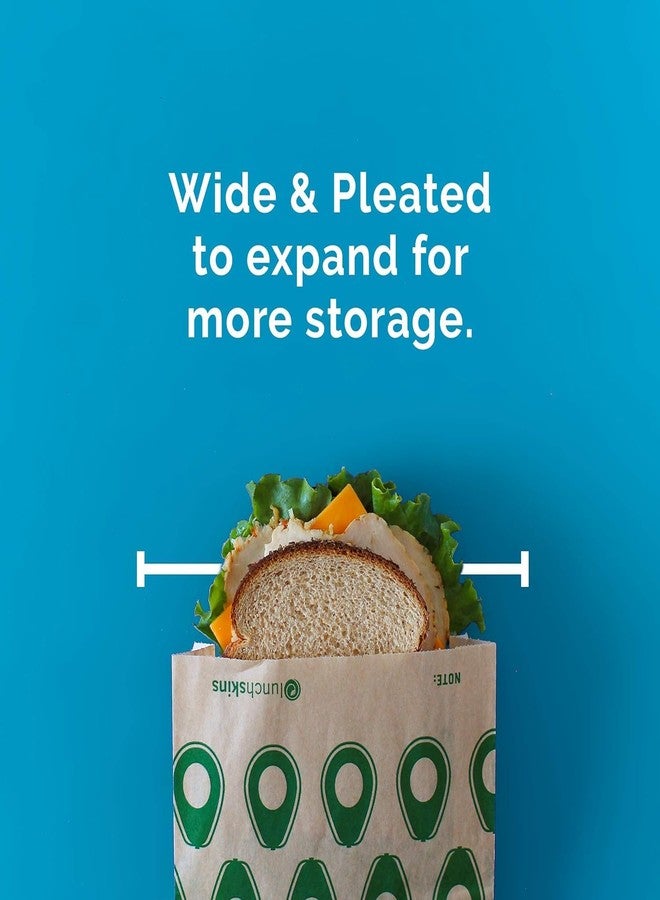 Lunchskins Compostable Food Storage Sandwich Bags, Avocado Design, 50 Bags - Eco-Friendly, Recyclable, Made Without PFAS and BPA - Image 2