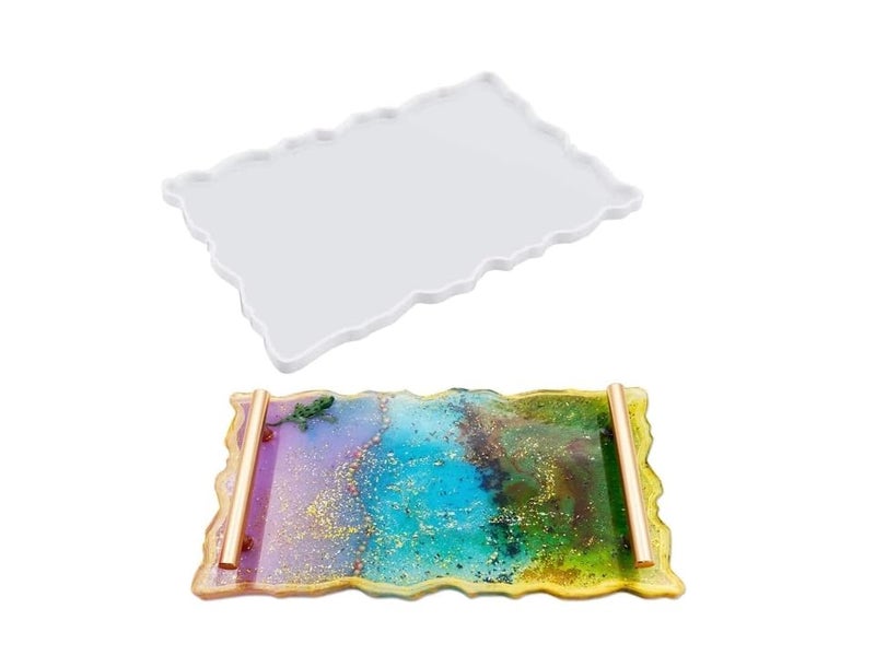 IRIKA 12x16 Inch Transparent Silicone Rectangle Tray Mold for Resin Art Multipurpose DIY Coaster and Serving Tray Mould - Image 5