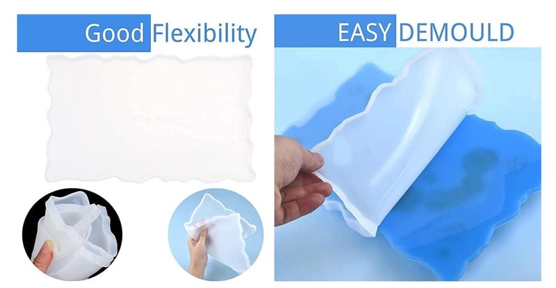 IRIKA 12x16 Inch Transparent Silicone Rectangle Tray Mold for Resin Art Multipurpose DIY Coaster and Serving Tray Mould - Image 4