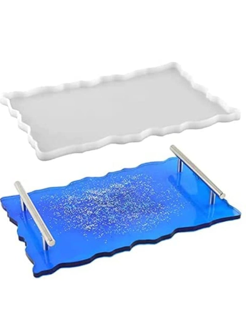 IRIKA 12x16 Inch Transparent Silicone Rectangle Tray Mold for Resin Art Multipurpose DIY Coaster and Serving Tray Mould - Image 1