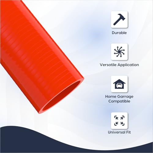 Endure 2" ID Straight Silicone Coupler Hose (51mm) High Temp 4-Ply Reinforced Length(152mm) Thickness(5mm), Intake Piping, Couplers for High Performance Vehicles, Automotive Silicone Hose - Red - Image 3