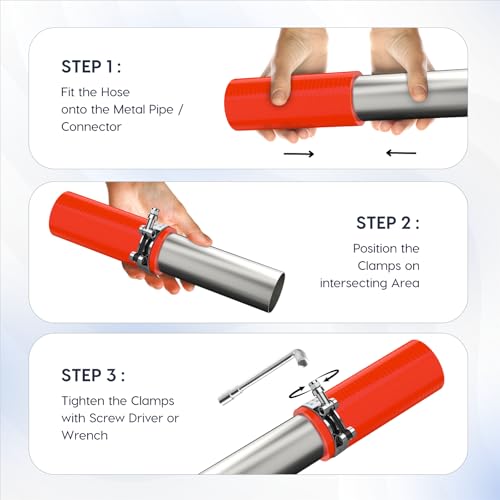 Endure 2" ID Straight Silicone Coupler Hose (51mm) High Temp 4-Ply Reinforced Length(152mm) Thickness(5mm), Intake Piping, Couplers for High Performance Vehicles, Automotive Silicone Hose - Red - Image 5