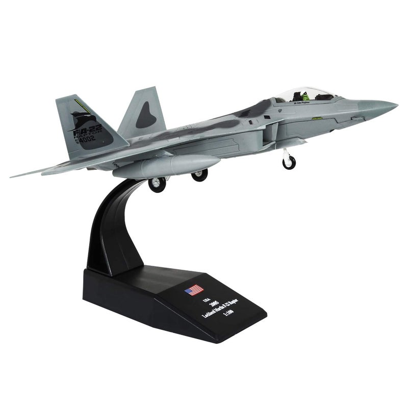 HANGHANG 1/100 Scale F-22 Raptor Fighter Attack Plane Metal Fighter Military Model Fairchild Republic Diecast Plane Model for Commemorate Collection or Gift - Image 1