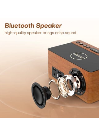 ANJANK Wooden Bluetooth Speaker Alarm Clock with Fm Radio, Wireless Charging Station for iPhone/Samsung, USB Charger Port, Dimmable Display, Sleep Timer, Digital Wood Clock for Bedroom, Bedside - pzsku/Z2DDC27A528F426FE7215Z/45/_/1736426617/57e8191c-4828-40e0-93c1-70fc9c658087