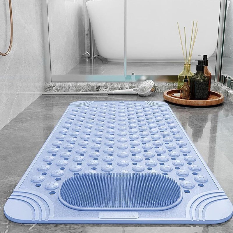 Large Non Slip Shower Mat with Foot Scrubber – 70×40 cm Anti Skid Silicone Bath Mat – Safe Grip Suction Floor Mat for Bathroom and Bathtub (Two packs) - Image 3