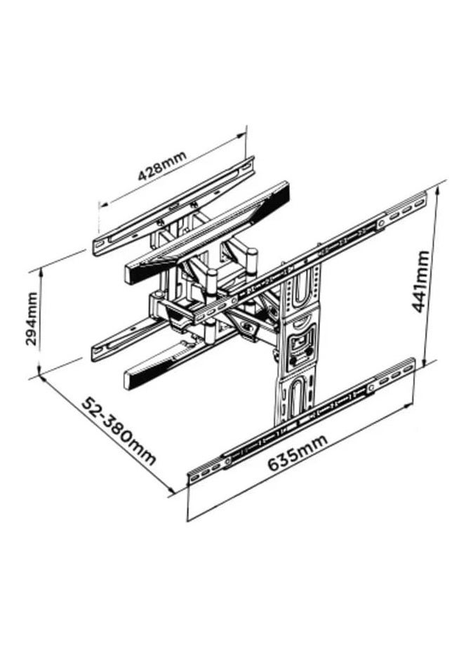 ELTRAZONE P6 Full Motion Ultra Slim Double Arm TV Wall Mount – Compatible with 45-80 Inch TVs – Heavy Duty Bracket with 46 kg Weight Capacity – Extendable & Adjustable Design (441mm Height x 635mm Length) – Sleek Space-Saving TV Mount for LED, LCD & OLED Screens - Image 3