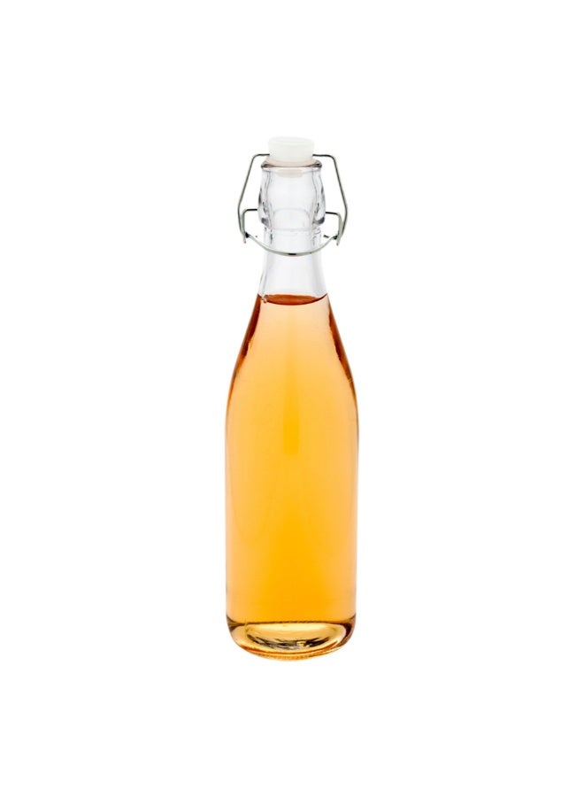 Restaurantware 17 Ounce Swing Top Glass Bottles, 10 Airtight Seal Glass Bottles With Swing Top Lids - Medium, Resealable, Clear Glass Hinge Top Glass Bottles, For Sodas, Kombuchas, Juices - Image 2