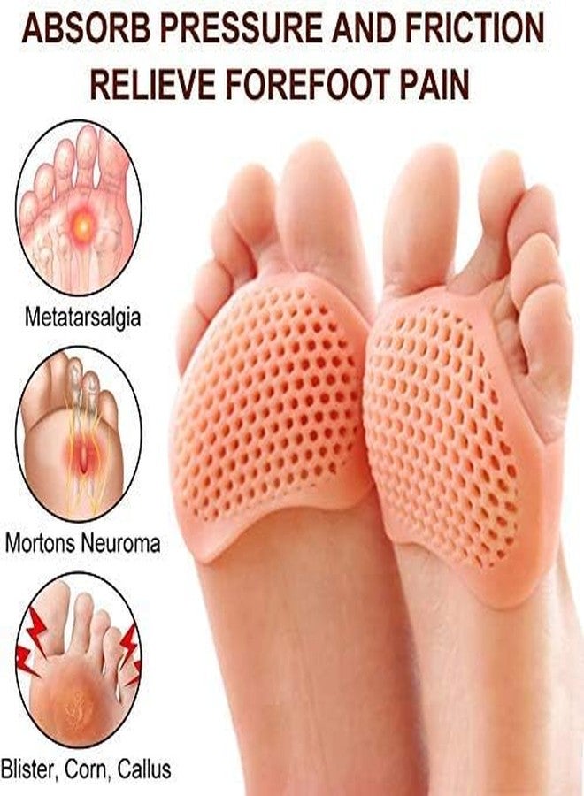 Brelixa Silicone Gel Half Toe Sleeve with Anti-Skid Sole Forefoot & Heel Protector Socks for Pain Relief Soft Moisturizing Gel Pads for Dry Cracked Skin, Callus, Heel Support & Foot Care (1 Pair) - Image 3