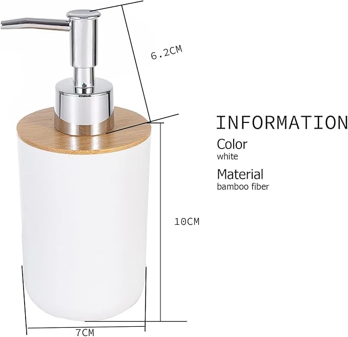 CLICKSWIFT ديسبنسر صابون ولوسيون بومب 250 مل من كليك سويفت مع غطاء من الخيزران - مثالي للشامبو في المطبخ والحمام، صابون يدوي، صابون سائل للحمام، متعدد الألوان 1 قطعة - Image 2