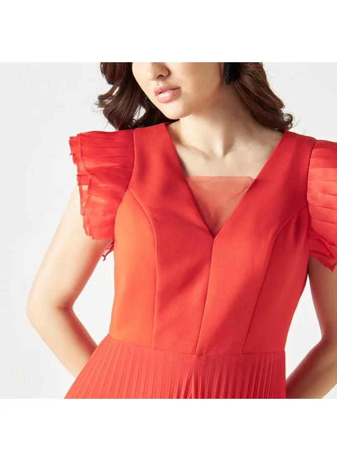 2Xtremz 2Xtremz Pleated Jumpsuit with Layered Sleeves