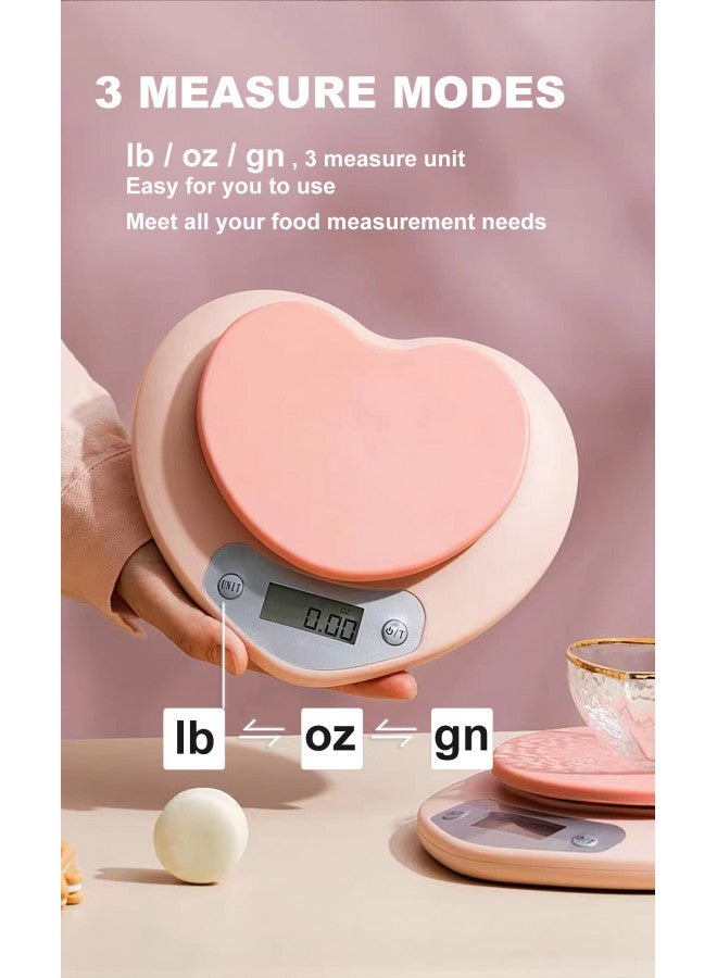 YRY Pink Kitchen Scale - Large LCD, Tare Function, 11 lbs Capacity, 0.03 oz Precise Graduation - Perfect Food Scale for Baking & Cooking, ML & Oz Unit for Liquids and Solids (Pink 5kg/1g) - Image 4
