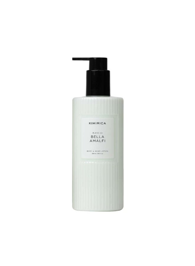 Kimirica BELLA AMALFI HAND & BODY LOTION 330 ml|Enriched with Vetiver, Lavender Flower Water, and natural butters Lightweight, non-greasy & quick-absorbing formula for all skin types - Image 1