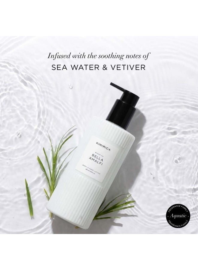 Kimirica BELLA AMALFI HAND & BODY LOTION 330 ml|Enriched with Vetiver, Lavender Flower Water, and natural butters Lightweight, non-greasy & quick-absorbing formula for all skin types - Image 4
