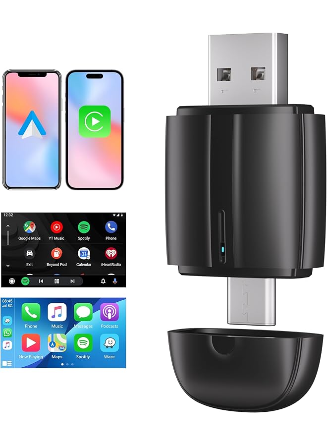 Generic Wireless Carplay Adapter For Ios Carplay And Android Auto, Automatic Carplay Adapter For Ios 10 Or 10+, Factory Wired Carplay Cars, Converts Wired To Wireless, Plug And Play  - Image 1