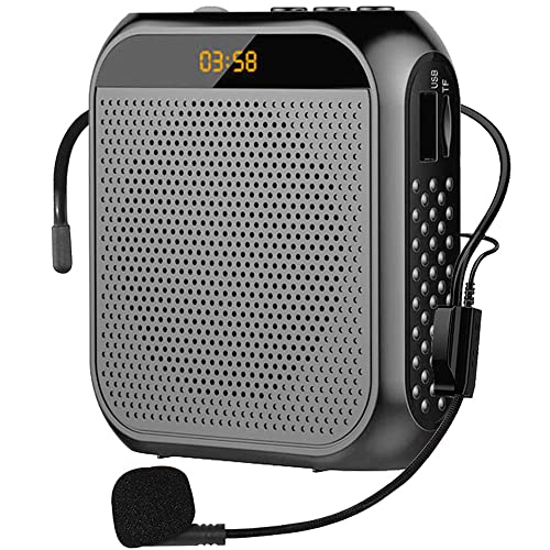 VOVIGGOL Portable Voice Amplifier for Teachers, 2200mAh Rechargeable Personal Amplifier Mic PA System Headset Microphone with Speaker for Teachers, Training, Meeting, Tour Guide, Yoga, Classroom (Black) - Image 1