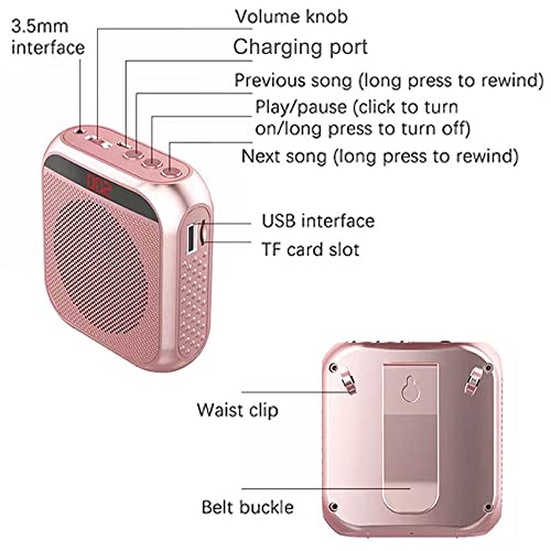 VOVIGGOL Portable Voice Amplifier for Teachers, 2200mAh Rechargeable Personal Amplifier Mic PA System Headset Microphone with Speaker for Teachers, Training, Meeting, Tour Guide, Yoga, Classroom (Black) - Image 5