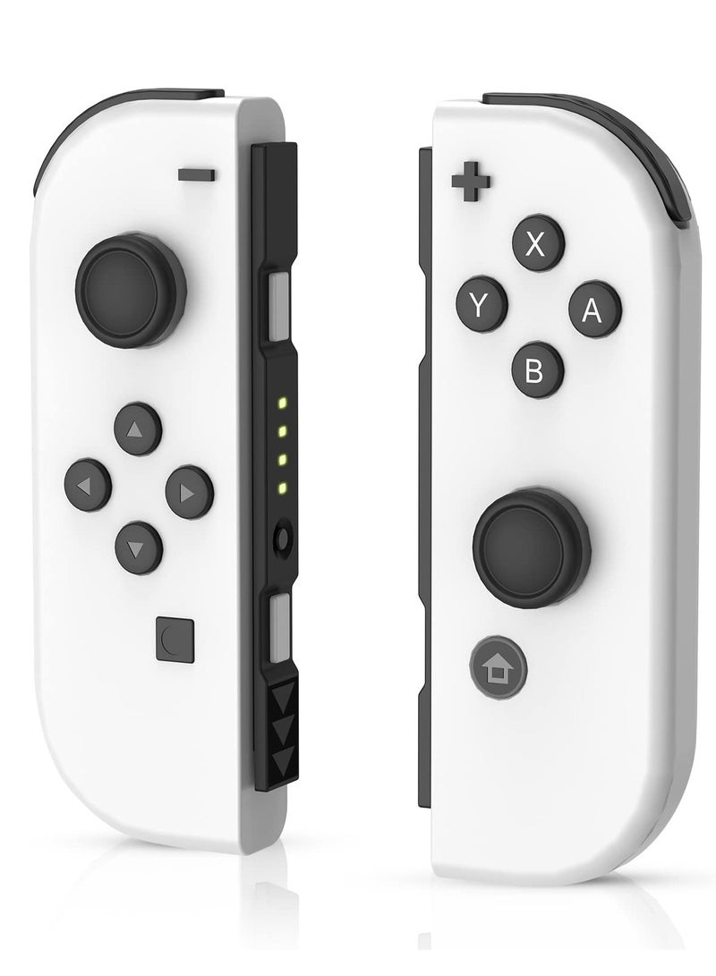 Joy Cons Wireless Controller for Nintendo Switch, L/R Controllers Replacement Compatible with Nintendo Switch/Lite/OLED, Joystick with Wake-up/Screenshot/Dual Vibration (New White) - Image 1