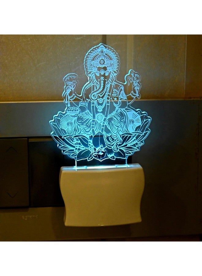 Somil مصباح حائط LED ثلاثي الأبعاد بتصميم غانيشا من سوميل، سهل التركيب والتشغيل، يتغير لونه تلقائيًا، القطر: 5 × 10 × 5 سم - Image 2