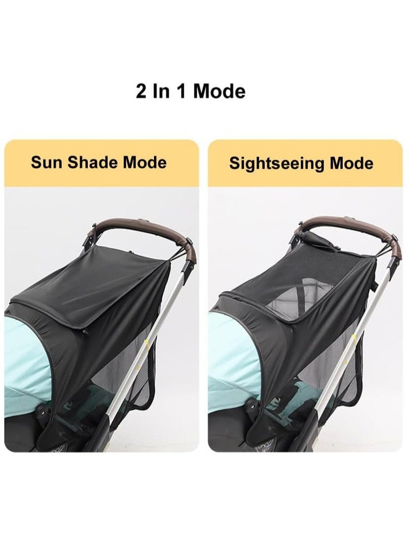 Excefore 2 in 1 Strollers Sun Shade Net Baby Stroller and Carseat Sunshade Extension UV Protection Sun Cover Awning Umbrella 360° Full Coverage Snooze Shade Breathable Sun Protection Canopy - Image 4