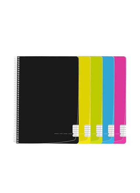PAJORY Spiral Notebook, PP Layer, A4, 80F 70 g, Ruled, White Pages, Assorted Outer Colors
