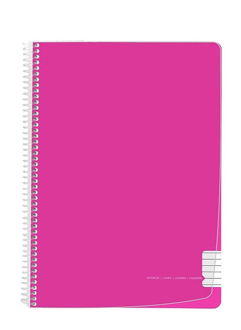 PAJORY Spiral Notebook, PP Layer, A4, 80F 70 g, Ruled, White Pages, Assorted Outer Colors
