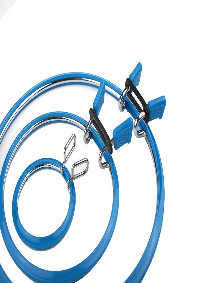 Nurge Premium Quality, Metal Spring Tension Embroidery Hoops, Cross Stich Hoop, Darning Hoops, Embroidery Tension Shed (Blue, Siz Mix) - Image 1
