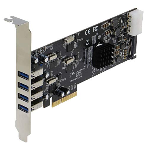 Sedna - PCIe X4 4 Port USB 3.1 Gen 1 (5Gbps) Adapter (Real 5Gbps per Port, Total throughput = 20 Gbps) - Image 2
