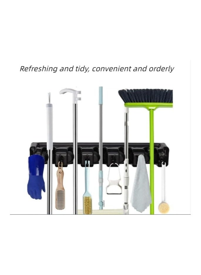 Healife Wall Mounted Organizer Mop And Broom Saving Space, Mop And Broom Holder, Storage Rack For Kitchen, Garden, Garage, Laundry, Offices  - Image 1