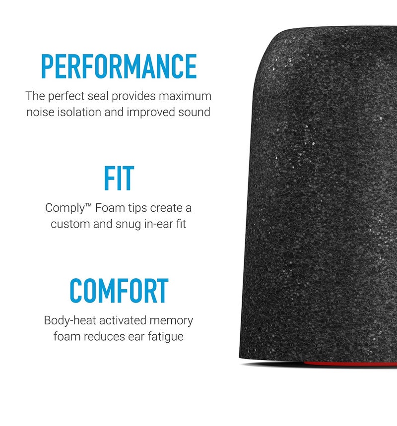 COMPLY كومبلاي بي-سيريز | نصائح أذن بديلة من رغوة الذاكرة مصممة لـ إيتيموتيك، نوفورس، آيزوتونز برو، كيو-جايز، والمزيد | عزل صوت فائق، راحة قصوى، ملاءمة آمنة | أسود، متوسط (3 أزواج) - Image 2