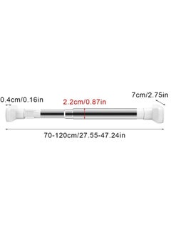 KASTWAVE Extendable Clothes Rail, 50-80cm Stainless Steel Extendable Clothes Rail Pole - Hanging Rails for Clothes, Wardrobe, Shower, Kitchen, Windows Adjustable Shower Curtain Pole, 22mm Diameter  - Image 3