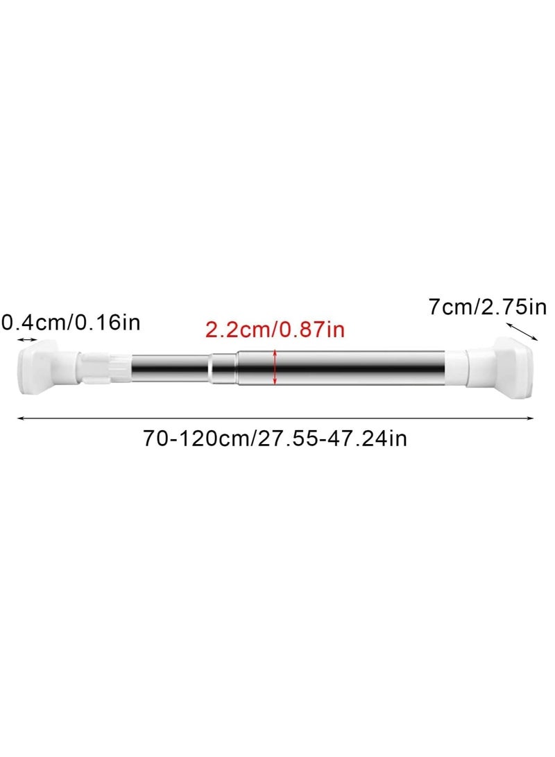 KASTWAVE Extendable Clothes Rail, 50-80cm Stainless Steel Extendable Clothes Rail Pole - Hanging Rails for Clothes, Wardrobe, Shower, Kitchen, Windows Adjustable Shower Curtain Pole, 22mm Diameter  - Image 3