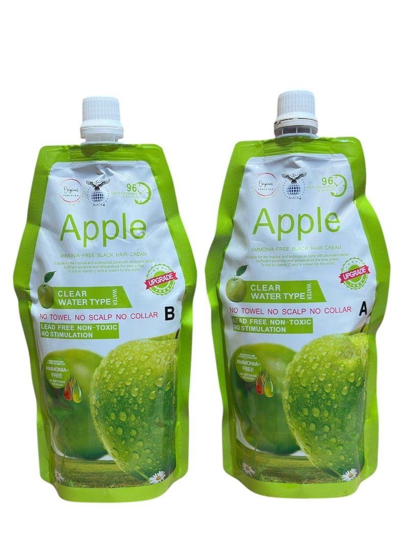 Apple  Ammonia Free Black Hair Color  500mlx2