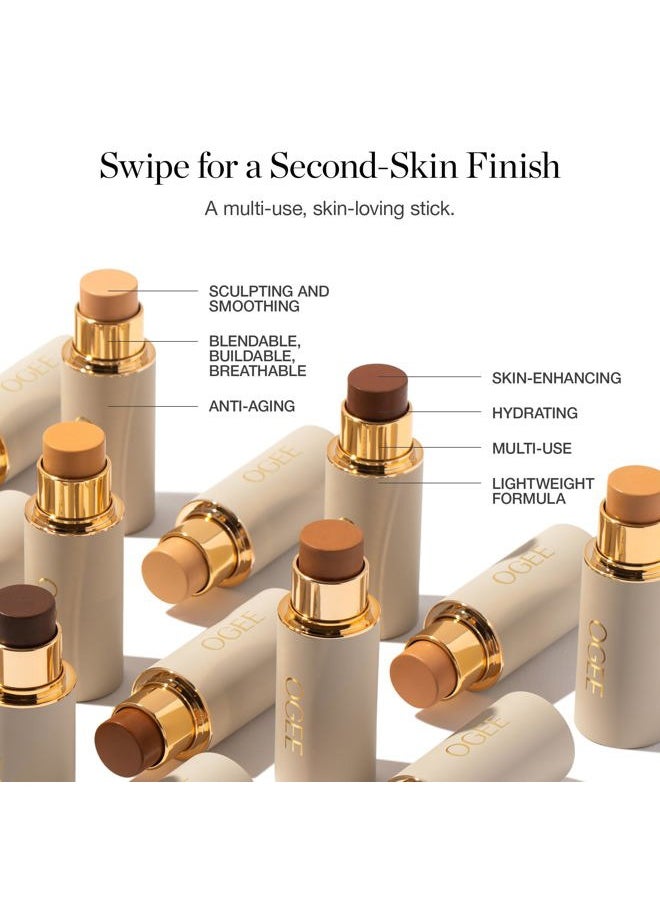 OGEE Sculpted Complexion Foundation Stick (Oak 5.5N - Medium Beige, Golden Undertones) Full Coverage Foundation Makeup - Instantly Balance & Even Complexion - 70% Organic Ingredients  - Image 5