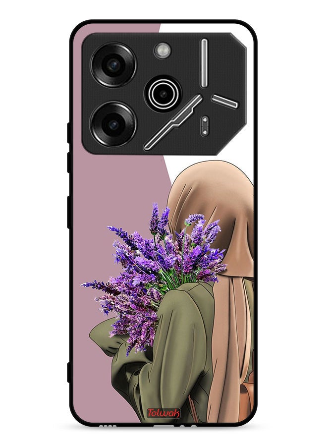 Tolwak Tecno Pova 6 Pro 5G Protective Case Cover Holding Flower - Image 1