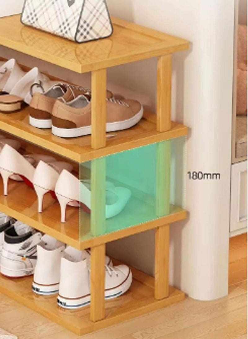 Generic 𝐅𝐅𝐃 Bamboo Shoe Rack – 5-Tier Storage Organizer, Multi-Functional Shelf for Shoes, Books, Plants & More – Lightweight, Easy to Assemble, Eco-Friendly Design, Beige  - Image 4